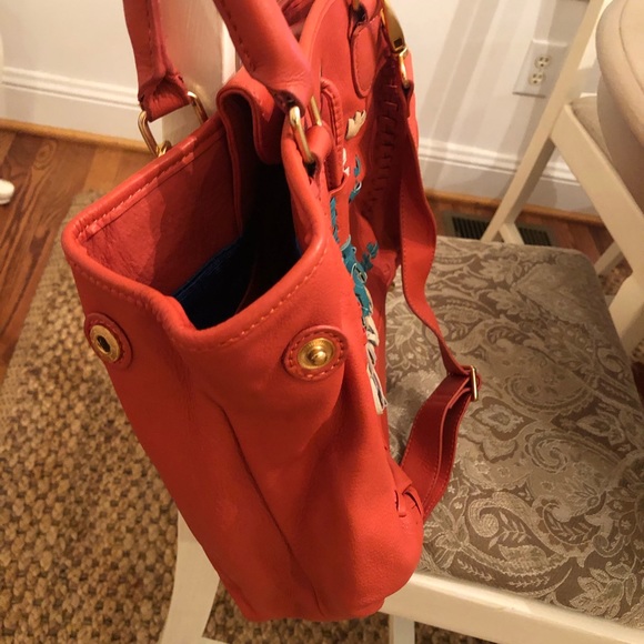 Isabella Fiore Coral Floral Handbag - Picture 2 of 5